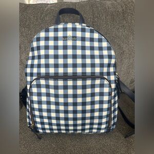 Kate Spade Navy and White Checkered Backpack